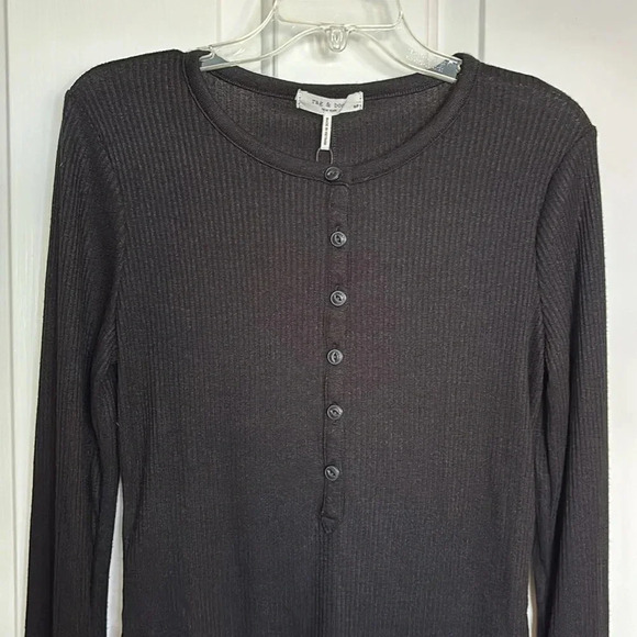 NWT RAG & BONE women’s The Knit Rib Henley in black size small - Picture 8 of 8